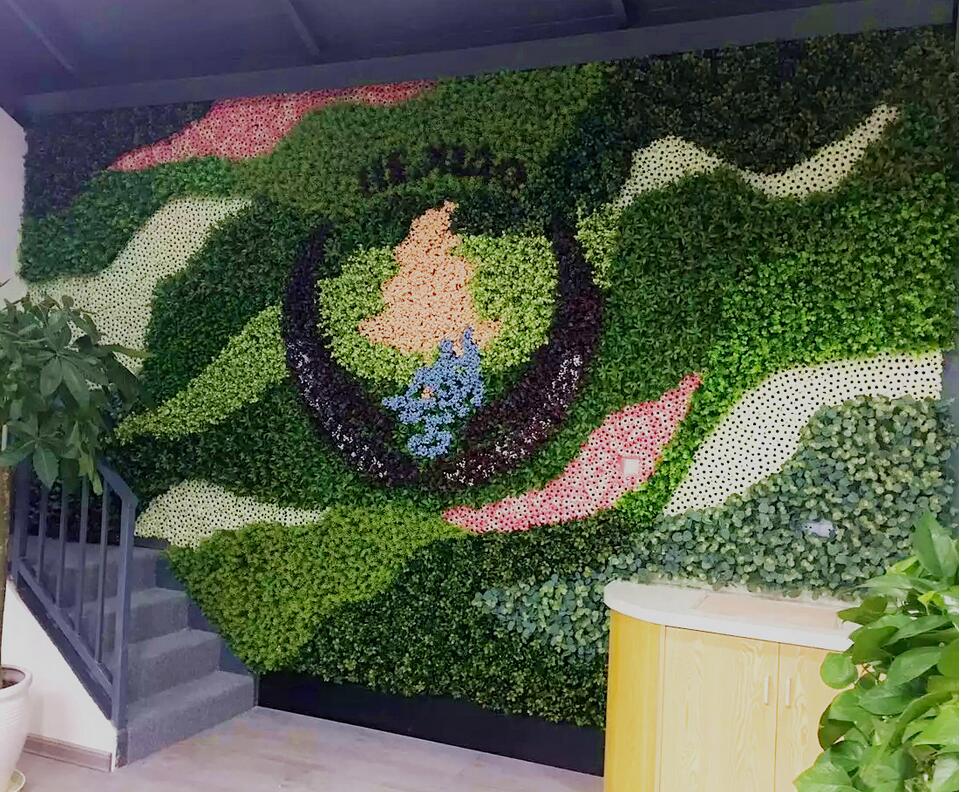 苏州室内仿真植物墙造型LOGO效果